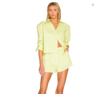 Yellow Cornsilk Poplin Blouse and Shorts Set Tory Blouse & Sabrina Short